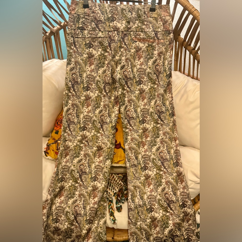 Free People Aster Jacquard Flares Low Rise Boho 70s Flare Pants Size 6 NWT - Picture 7 of 13